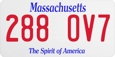 MA license plate 288OV7