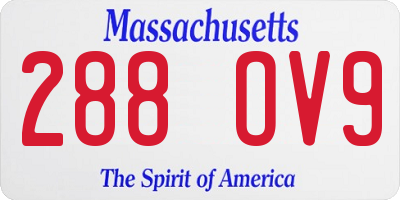 MA license plate 288OV9
