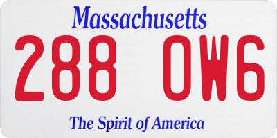 MA license plate 288OW6
