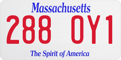 MA license plate 288OY1