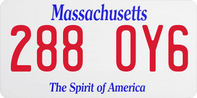 MA license plate 288OY6