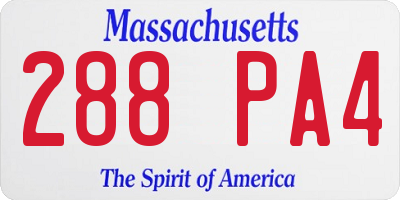 MA license plate 288PA4