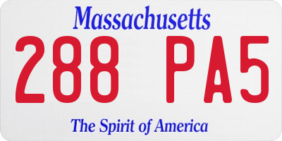 MA license plate 288PA5