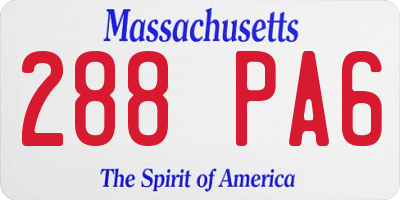 MA license plate 288PA6