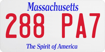 MA license plate 288PA7