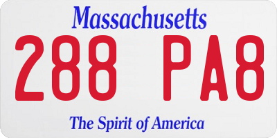 MA license plate 288PA8