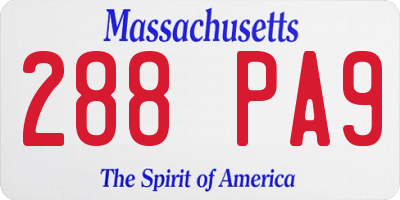 MA license plate 288PA9