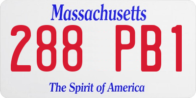 MA license plate 288PB1