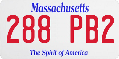 MA license plate 288PB2
