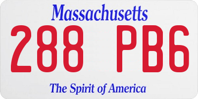 MA license plate 288PB6