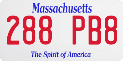 MA license plate 288PB8