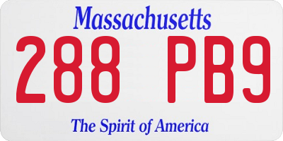 MA license plate 288PB9