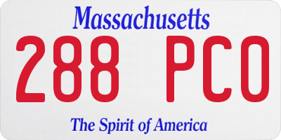 MA license plate 288PC0