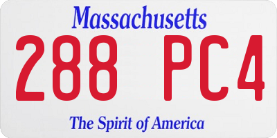 MA license plate 288PC4
