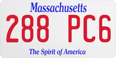 MA license plate 288PC6