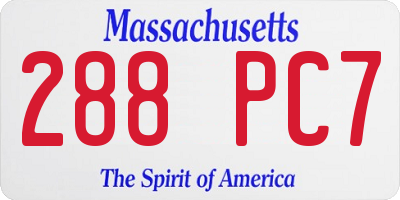 MA license plate 288PC7