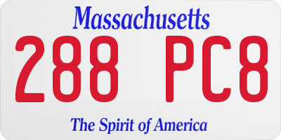 MA license plate 288PC8