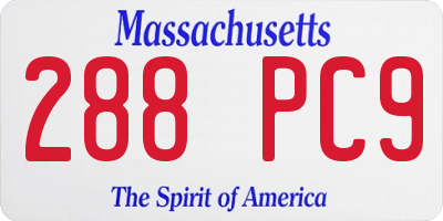 MA license plate 288PC9
