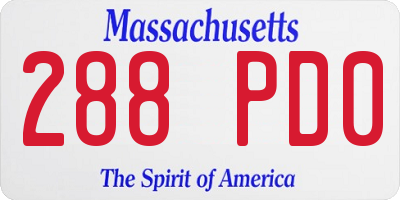 MA license plate 288PD0