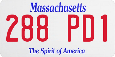 MA license plate 288PD1