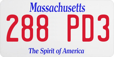 MA license plate 288PD3