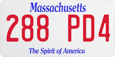 MA license plate 288PD4