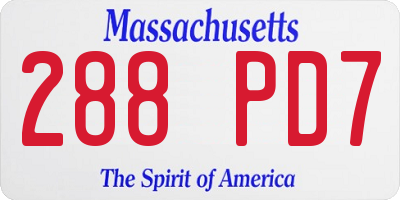 MA license plate 288PD7