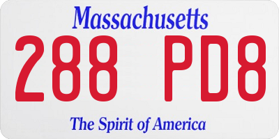 MA license plate 288PD8