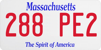 MA license plate 288PE2