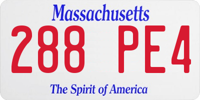 MA license plate 288PE4
