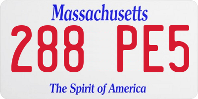 MA license plate 288PE5