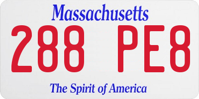 MA license plate 288PE8