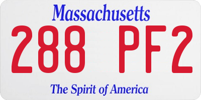 MA license plate 288PF2