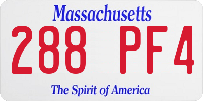 MA license plate 288PF4