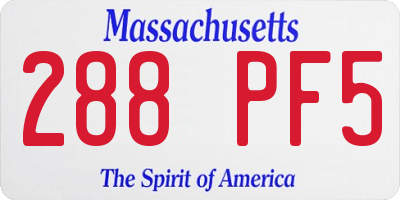 MA license plate 288PF5