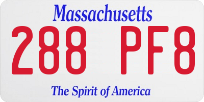 MA license plate 288PF8