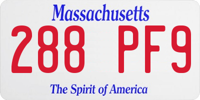 MA license plate 288PF9