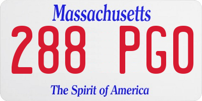 MA license plate 288PG0