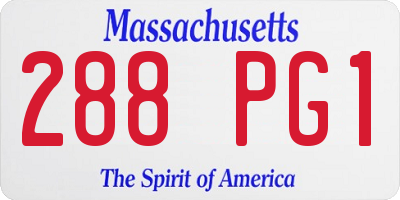 MA license plate 288PG1