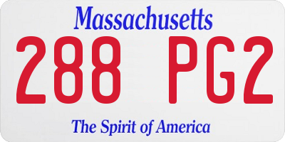 MA license plate 288PG2