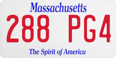 MA license plate 288PG4