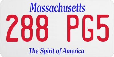 MA license plate 288PG5