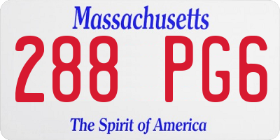 MA license plate 288PG6