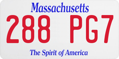 MA license plate 288PG7