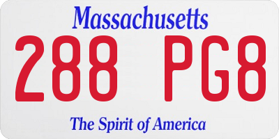 MA license plate 288PG8