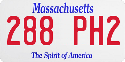 MA license plate 288PH2