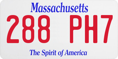 MA license plate 288PH7