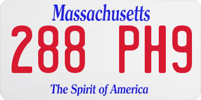 MA license plate 288PH9