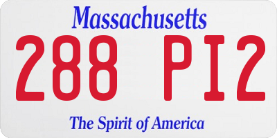 MA license plate 288PI2