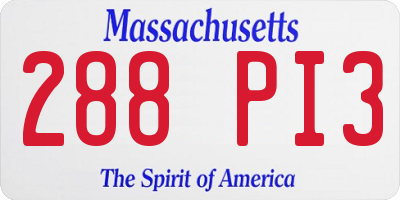 MA license plate 288PI3